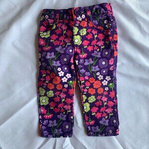 Gymboree baby girl floral purple jeans size 6 - 12 months